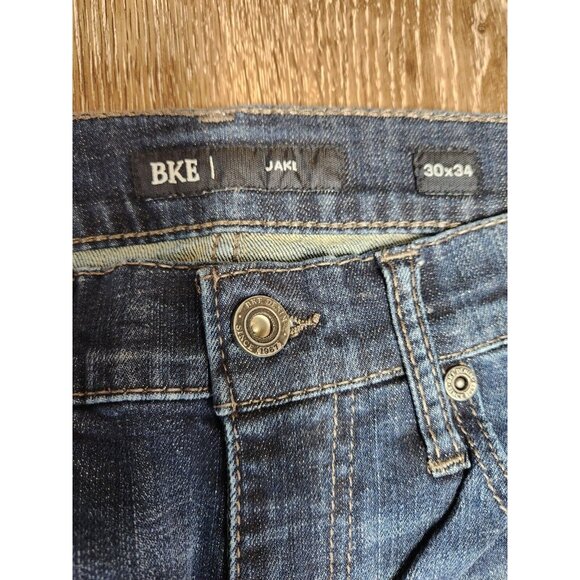 BKE Jeans Mens 30x34 Blue Alec BKE Dark Washed  Denim Pants Heavy Stitch - Picture 5 of 7